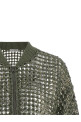 'Dazzling Net Embroidery' cardigan Green