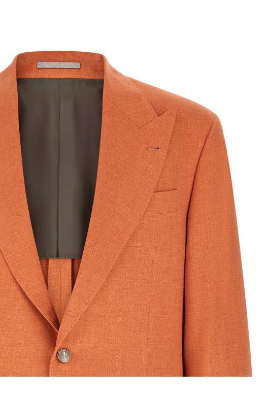 Mouliné canvas blazer orange