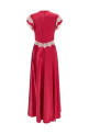 Satin and lace dress Fuchsia
