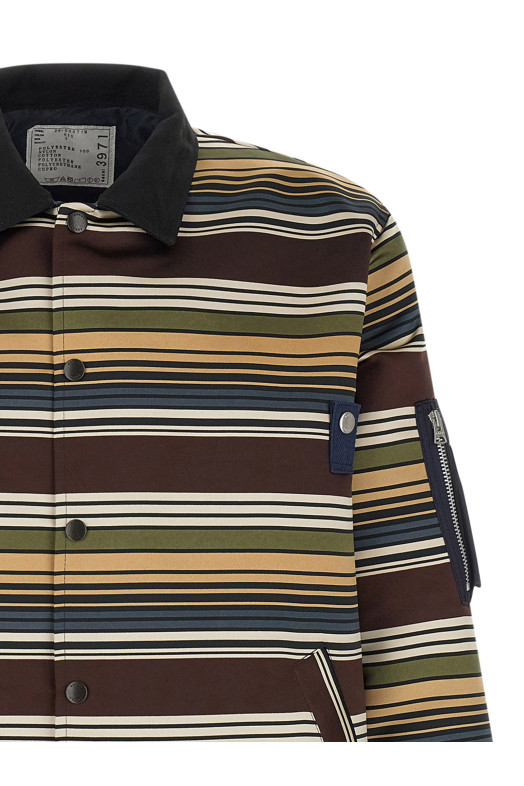 'Horizontal Stripe' blouson Brown
