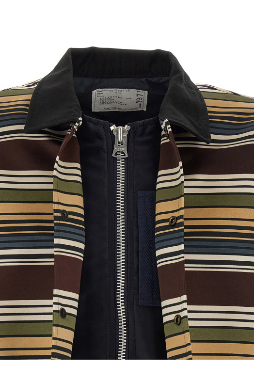 'Horizontal Stripe' blouson Brown