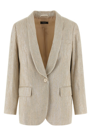 Lamé thread blazer Beige