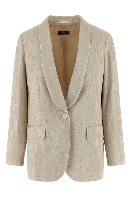 Lamé thread blazer Beige