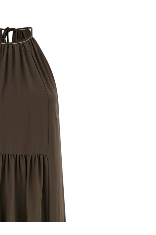 'Punto Luce' georgette dress Brown