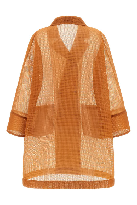 See-through coat orange