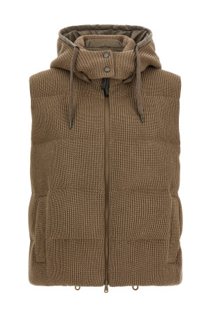 Sleeveless down jacket Brown