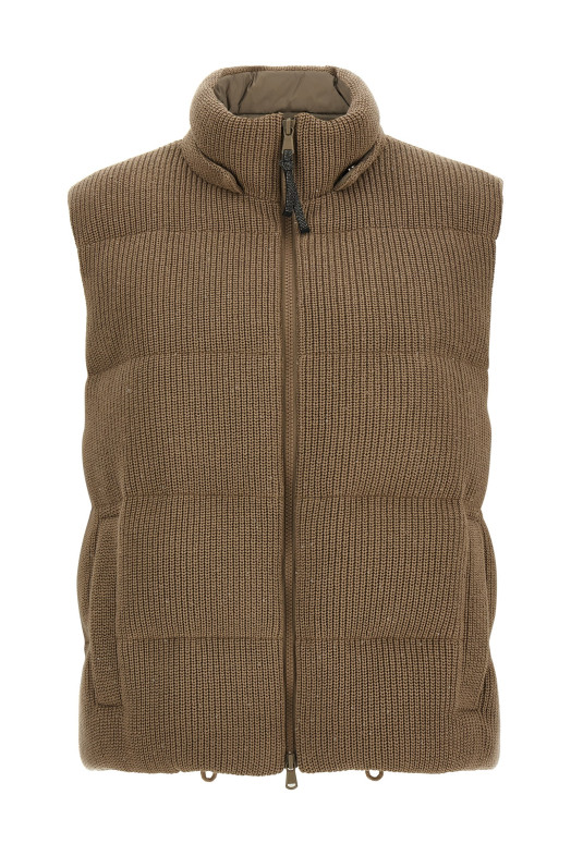 Sleeveless down jacket Brown