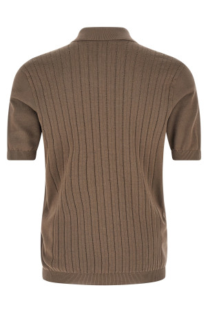 Operated ribbed shirt Brown