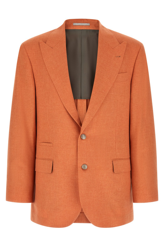 Mouliné canvas blazer orange