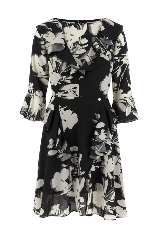 Georgette dress Black-grey