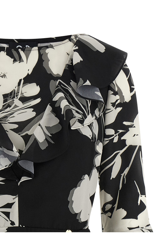 Georgette dress Black-grey