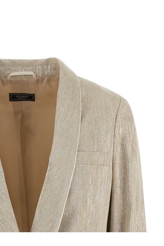 Lamé thread blazer Beige