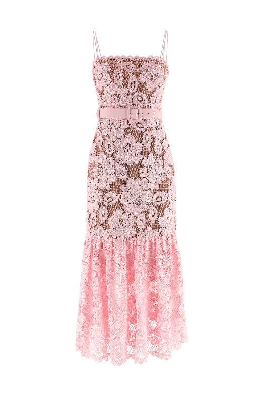 'Pink Crochet Lace Midi' dress Pink