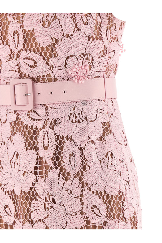 'Pink Crochet Lace Midi' dress Pink