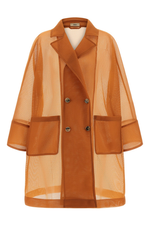 See-through coat orange