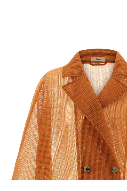 See-through coat orange