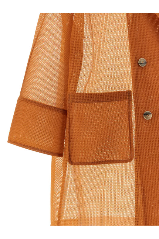 See-through coat orange