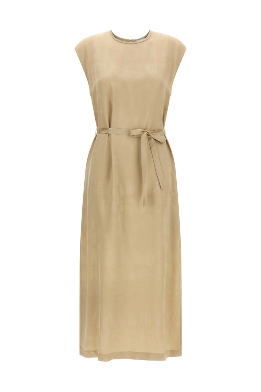 Fluid viscose dress Beige