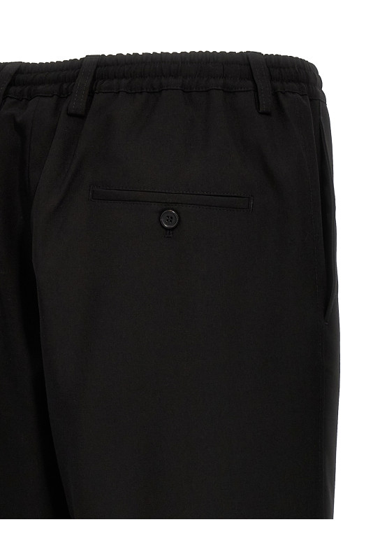 Tropical wool crop pants Black