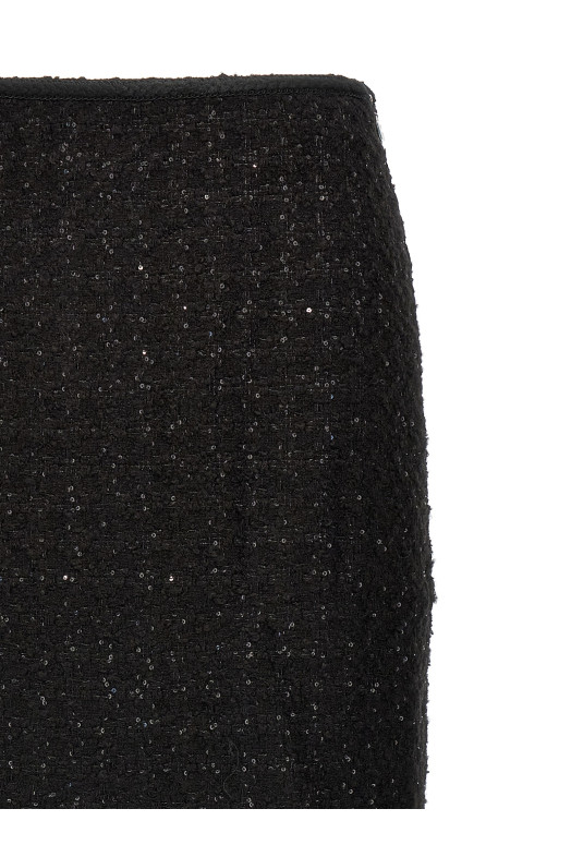 Maxi bouclé skirt Black