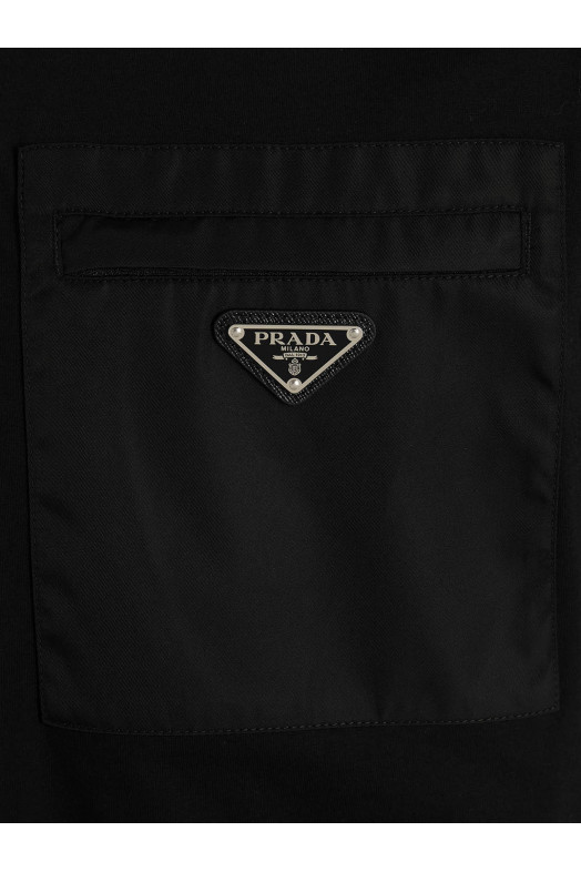 Re-Nylon pocket T-shirt Black