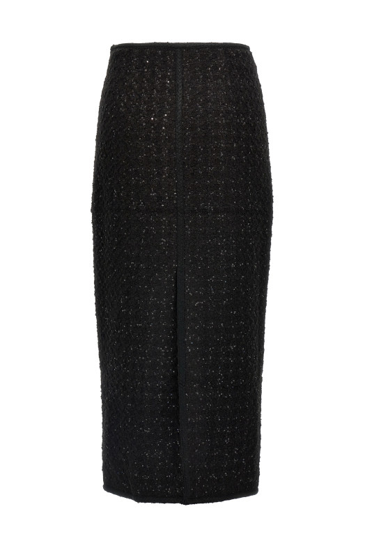 Maxi bouclé skirt Black