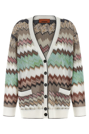 Snake lamé viscose cardigan Multicolor