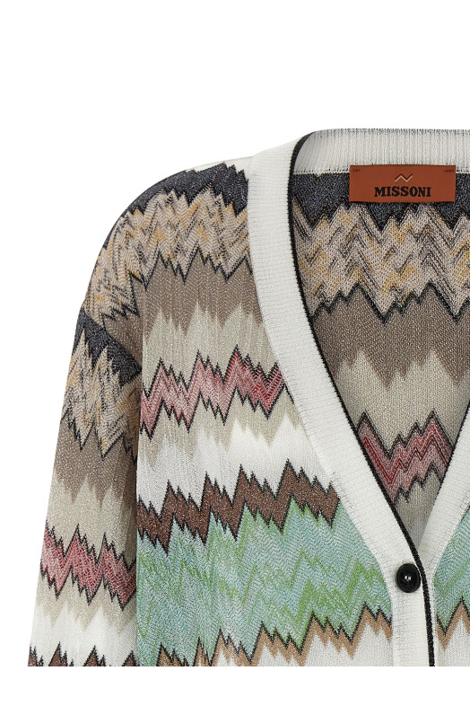 Snake lamé viscose cardigan Multicolor