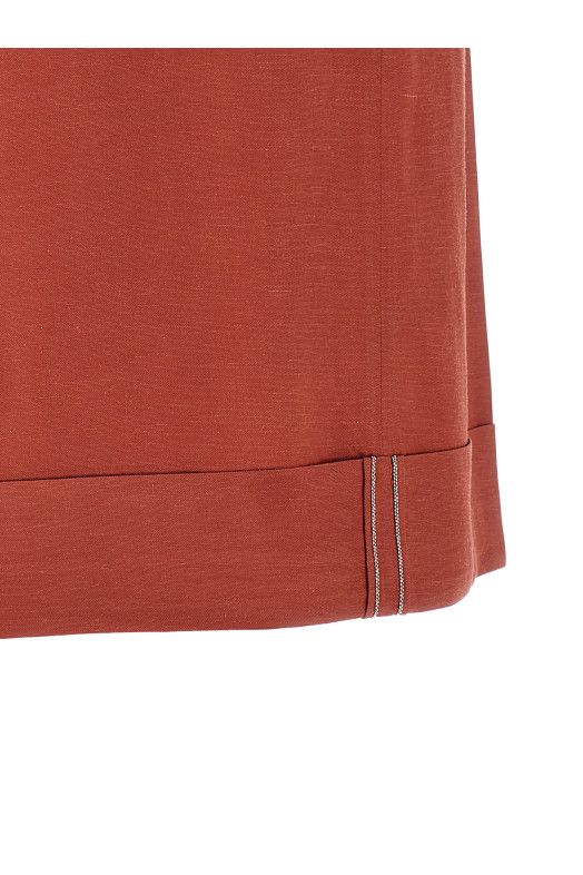 Linen viscose bermuda shorts Red