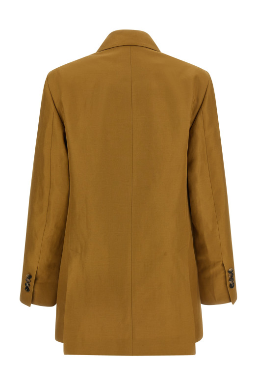 Linen viscose blazer Brown