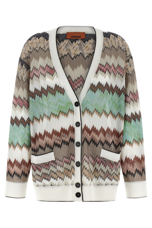 Snake lamé viscose cardigan Multicolor