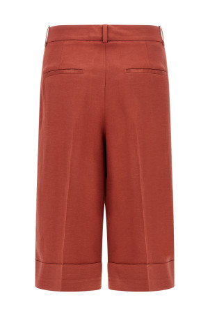 Linen viscose bermuda shorts Red