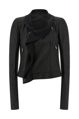 'Scarf Biker' jacket Black