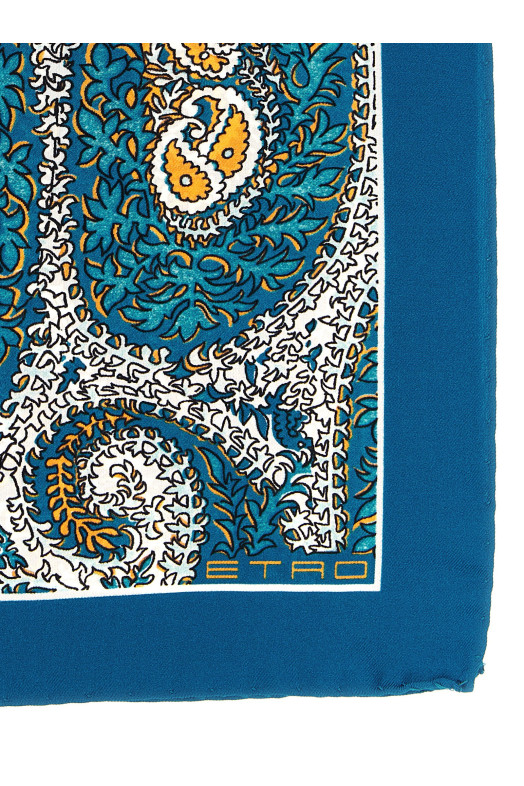 Paisley silk scarf Blue
