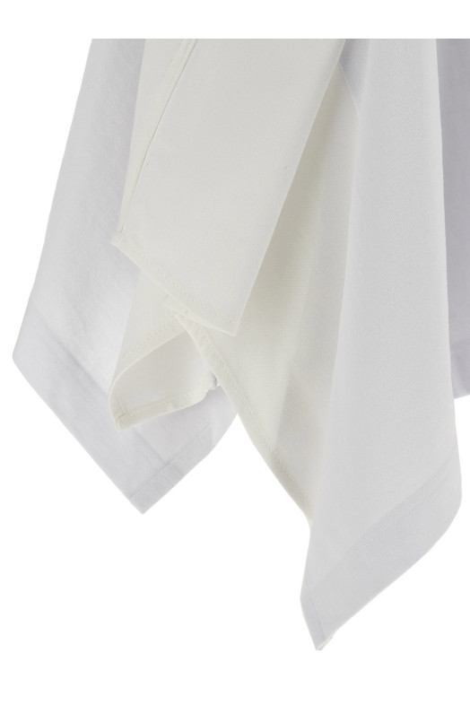 Denim insert t-shirt White