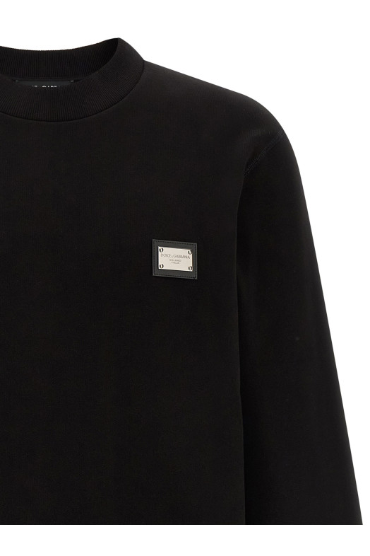 Logo plate sweatshirt Black