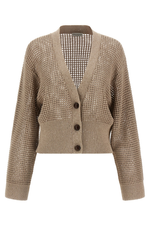 Cadrigan sequin mesh Beige