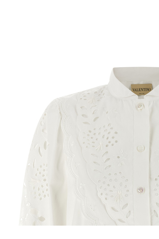 Shirt Valentino Garavani embroidered Sangallo White