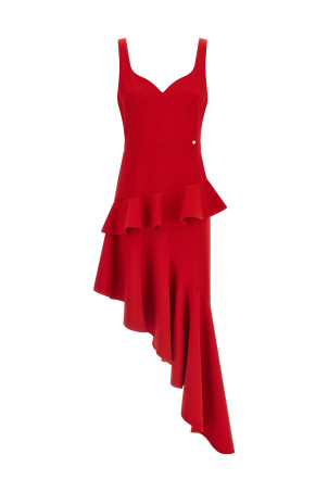 Asymmetrical dress Red