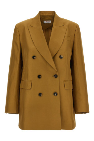 Linen viscose blazer Brown