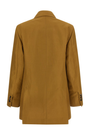 Linen viscose blazer Brown