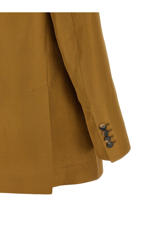 Linen viscose blazer Brown