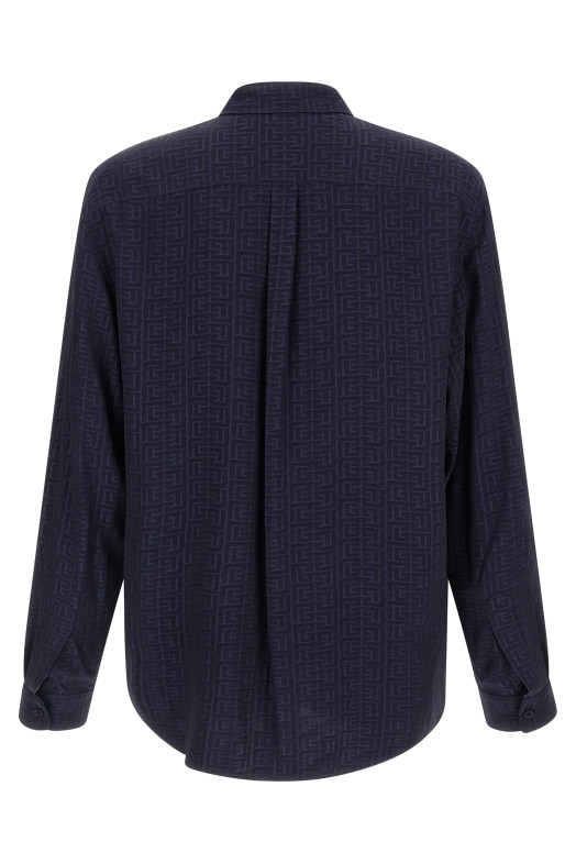 Jacquard monogram shirt Blue