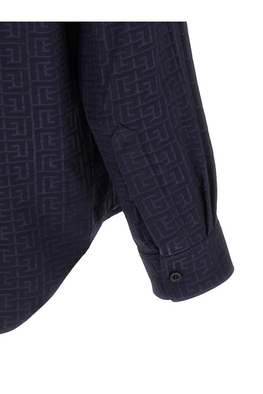 Jacquard monogram shirt Blue