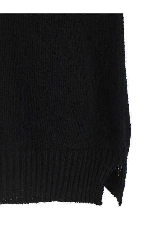 Spongy effect polo shirt Black