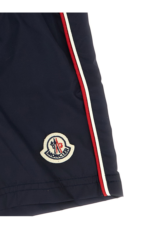 Tricolor piping swimsuit Blue