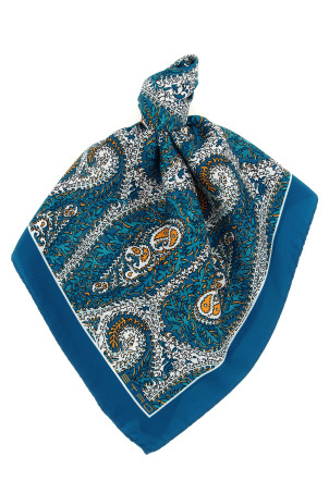 Paisley silk scarf Blue