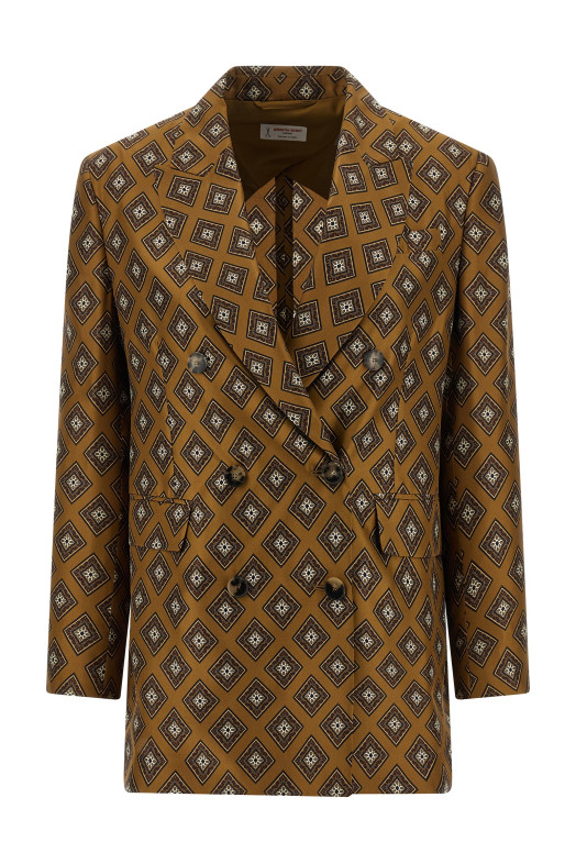 Tie-print blazer Brown
