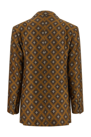 Tie-print blazer Brown