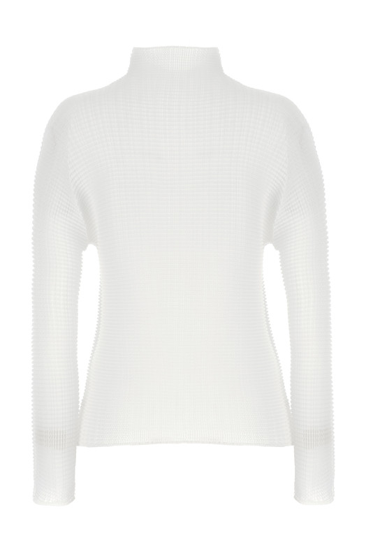 'Wooly Pleats-56' blouse White